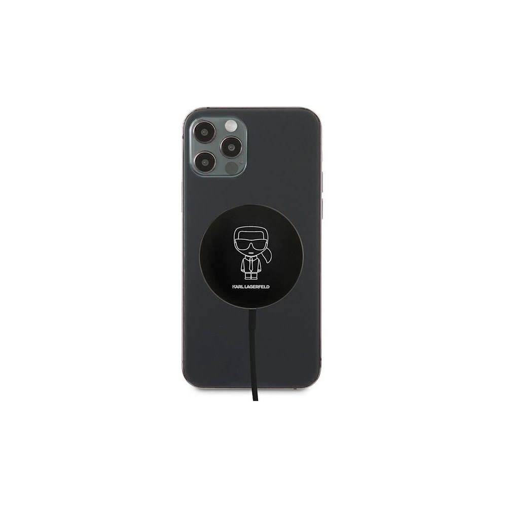 Hurtownia GSM - Bezdrátová indukční nabíječka Karl Lagerfeld KLCBMSIKBK 15W MagSafe - KLD511 - {ean13} - Hurt
