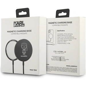 Hurtownia GSM - Ładowarka bezprzewodowa indukcyjna Karl Lagerfeld KLCBMSIKBK 15W MagSafe - KLD511 - {ean13} - Hurt