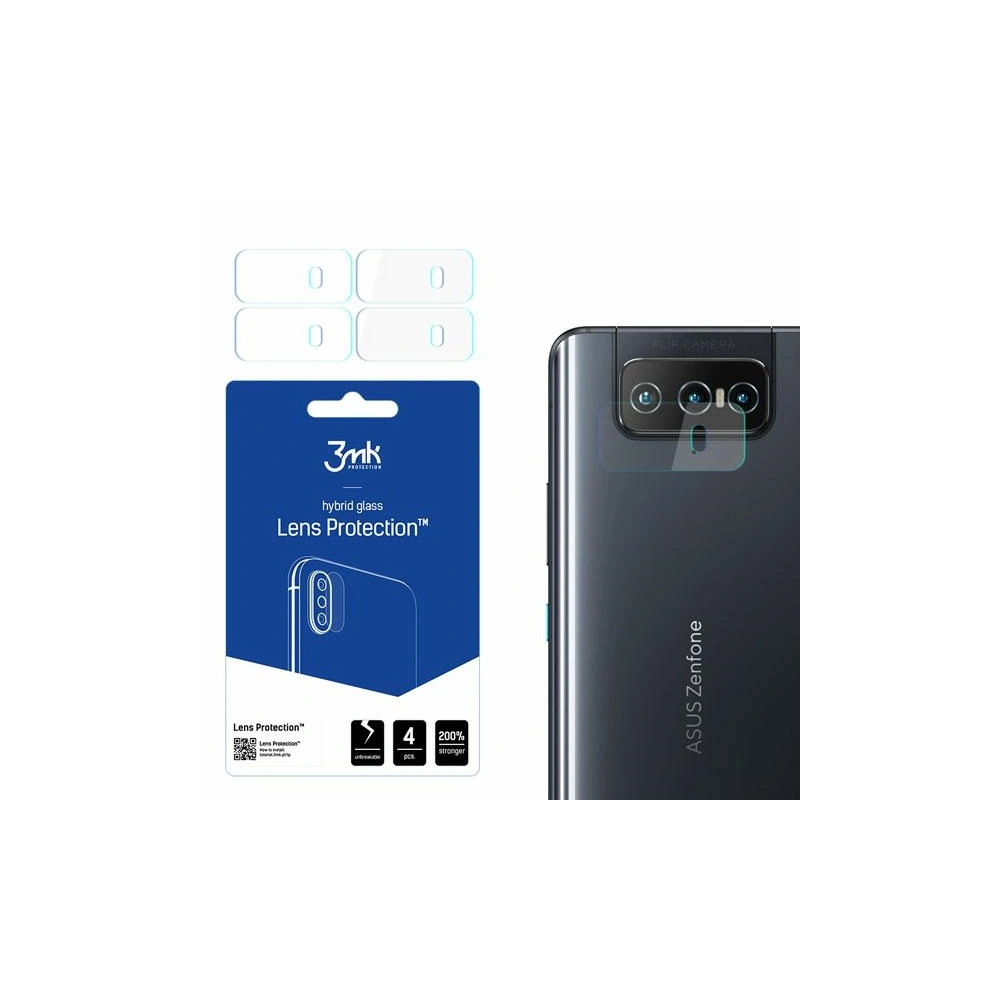 Hurtownia GSM - Hybridní sklo na objektiv fotoaparátu 3MK Ochrana objektivu Asus Zenfone 8 Flip 5G [4 PACK] - 3MK1754 - {ean13} - Hurt