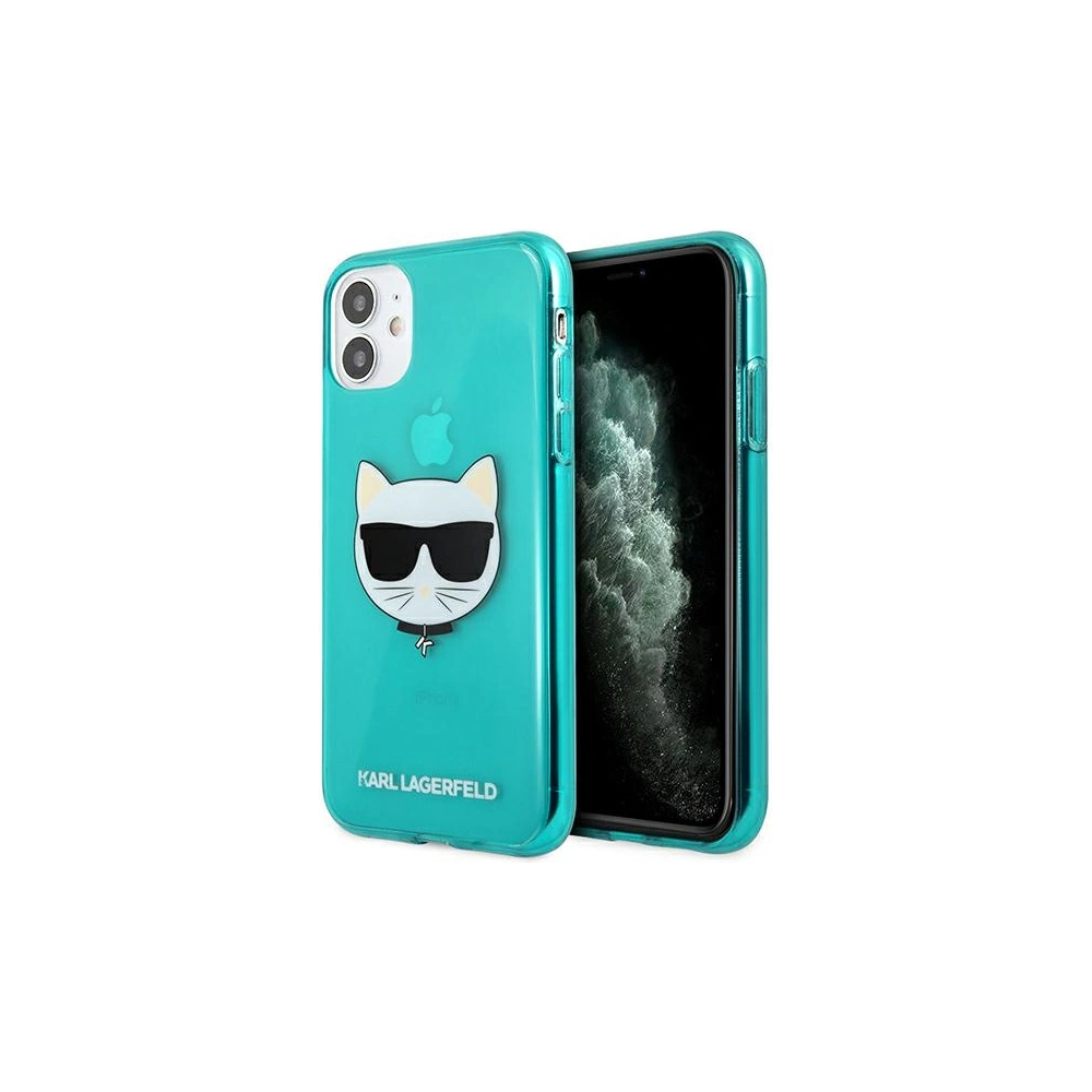 Hurtownia GSM - Etui Karl Lagerfeld KLHCN61CHTRB Apple iPhone 11 modrý/blue hardcase Glitter Choupette Fluo - KLD512BLU - {ean13} - Hurt
