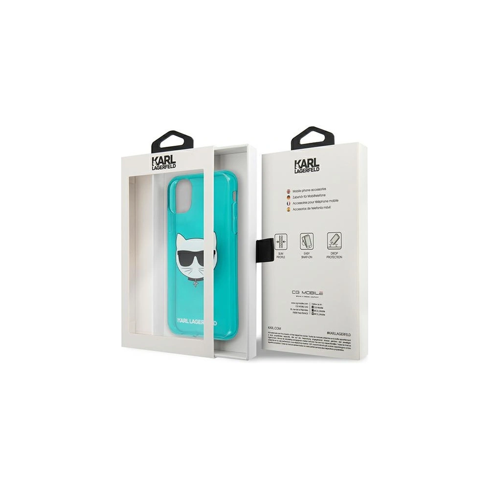 Hurtownia GSM - Etui Karl Lagerfeld KLHCN61CHTRB Apple iPhone 11 niebieski/blue hardcase Glitter Choupette Fluo - KLD512BLU - {ean13} - Hurt