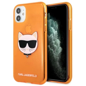 Etui Karl Lagerfeld KLHCN61CHTRO Apple iPhone 11 oranžový/orange hardcase Glitter Choupette Fluo