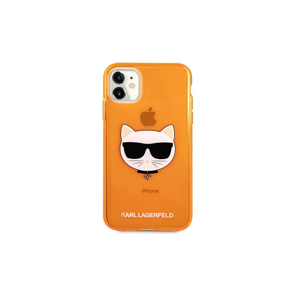 Hurtownia GSM - Etui Karl Lagerfeld KLHCN61CHTRO Apple iPhone 11 pomarańczowy/orange hardcase Glitter Choupette Fluo - KLD513ORG - {ean13} - Hurt