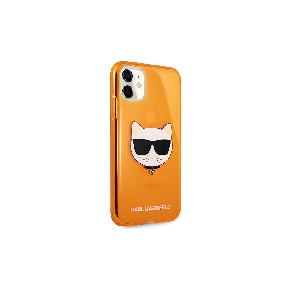 Hurtownia GSM - Etui Karl Lagerfeld KLHCN61CHTRO Apple iPhone 11 pomarańczowy/orange hardcase Glitter Choupette Fluo - KLD513ORG - {ean13} - Hurt