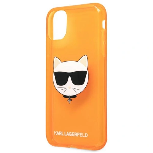 Etui Karl Lagerfeld KLHCN61CHTRO Apple iPhone 11 pomarańczowy/orange hardcase Glitter Choupette Fluo