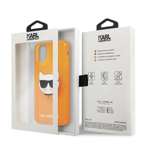 Etui Karl Lagerfeld KLHCN61CHTRO Apple iPhone 11 pomarańczowy/orange hardcase Glitter Choupette Fluo