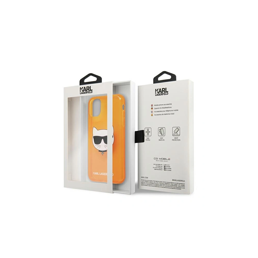 Hurtownia GSM - Etui Karl Lagerfeld KLHCN61CHTRO Apple iPhone 11 oranžový/orange hardcase Glitter Choupette Fluo - KLD513ORG - {ean13} - Hurt