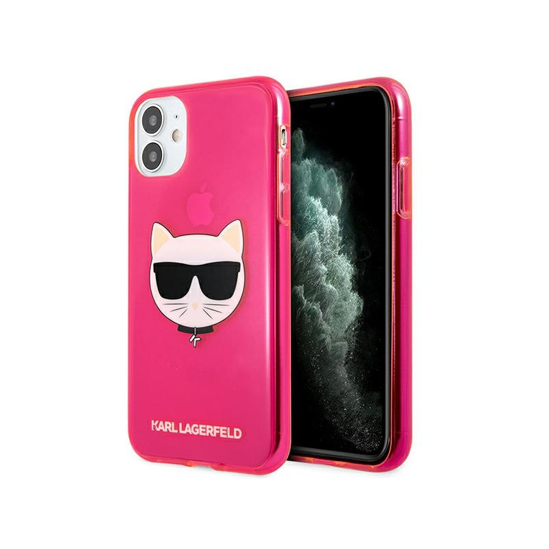 Hurtownia Karl Lagerfeld - 3666339003449 - KLD514PNK - Etui Karl Lagerfeld KLHCN61CHTRP Apple iPhone 11 różowy/pink hardcase Glitter Choupette Fluo - B2B homescreen