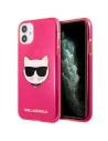 Etui Karl Lagerfeld KLHCN61CHTRP Apple iPhone 11 růžový/pink hardcase Glitter Choupette Fluo