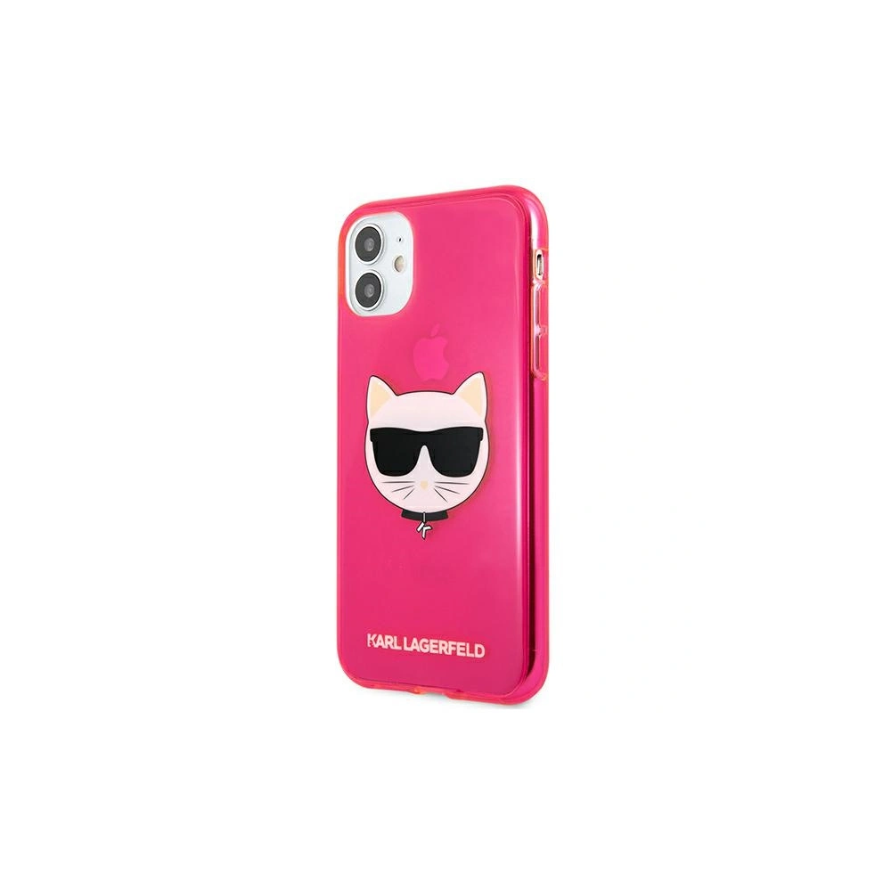 Wholesale Karl Lagerfeld KLHCN61CHTRP Apple iPhone 11 pink hardcase Glitter Choupette Fluo - KLD514PNK - {ean13} - Hurt