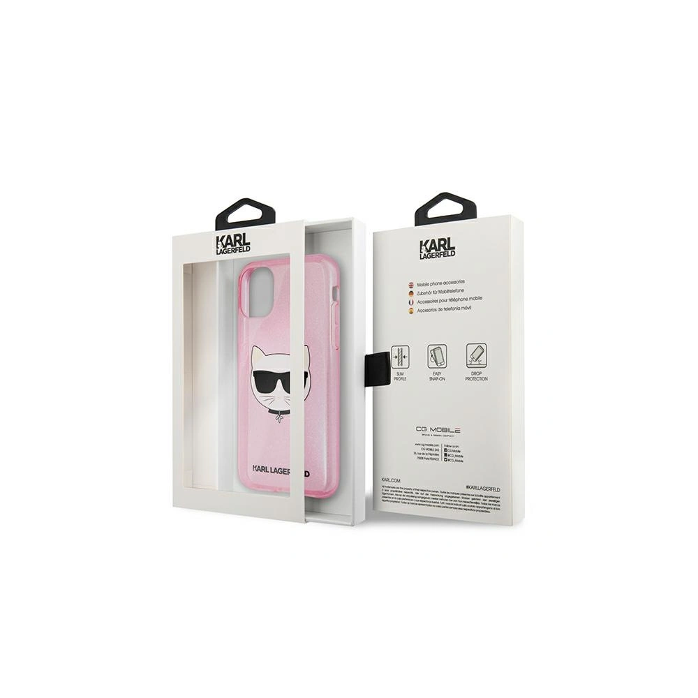 Hurtownia GSM - Etui Karl Lagerfeld KLHCN61CHTUGLP Apple iPhone 11 růžový/pink hardcase Glitter Choupette - KLD516PNK - {ean13} - Hurt