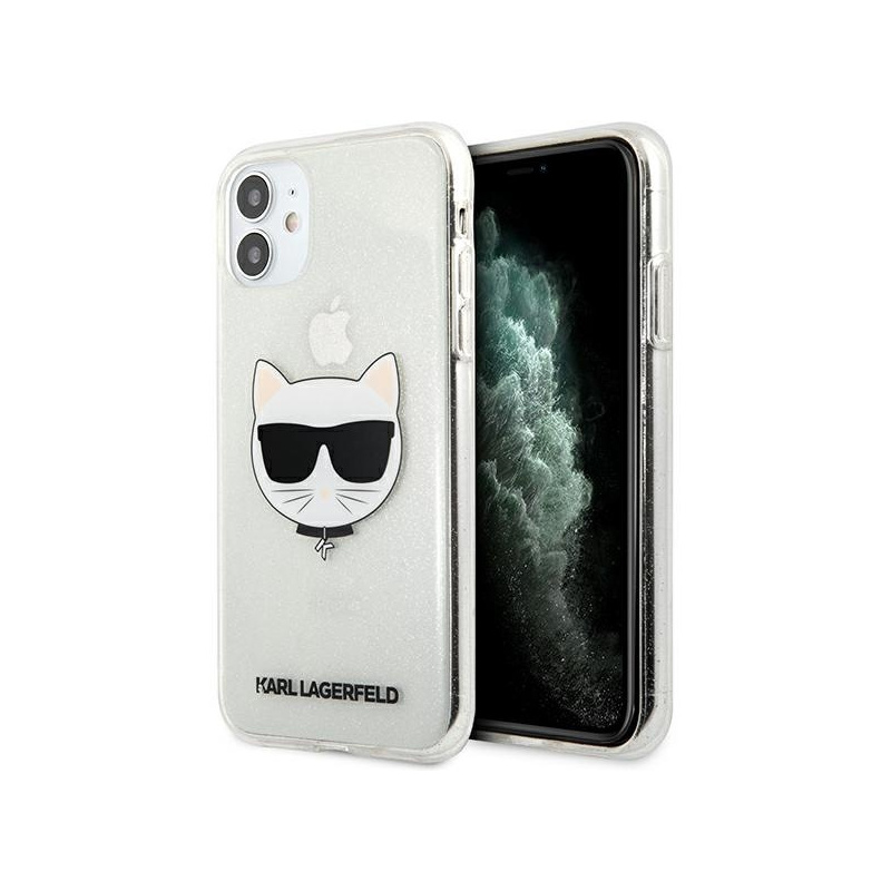 Karl Lagerfeld Distributor - 3666339003418 - KLD517SLV - Karl Lagerfeld KLHCN61CHTUGLS Apple iPhone 11 silver hardcase Glitter Choupette - B2B homescreen