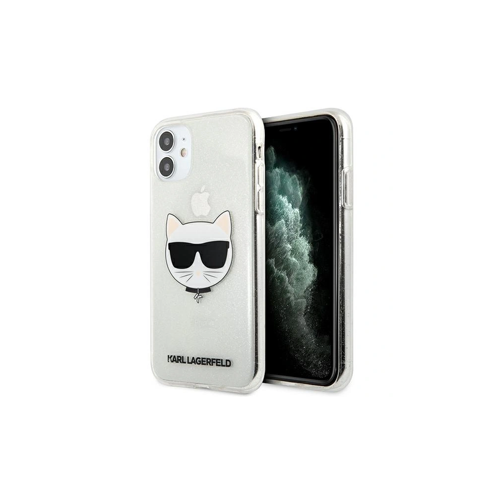 Wholesale Karl Lagerfeld KLHCN61CHTUGLS Apple iPhone 11 silver hardcase Glitter Choupette - KLD517SLV - {ean13} - Hurt