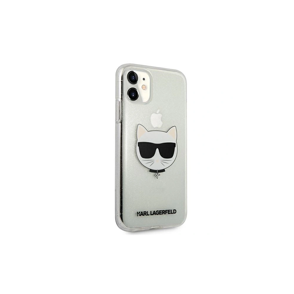 Wholesale Karl Lagerfeld KLHCN61CHTUGLS Apple iPhone 11 silver hardcase Glitter Choupette - KLD517SLV - {ean13} - Hurt