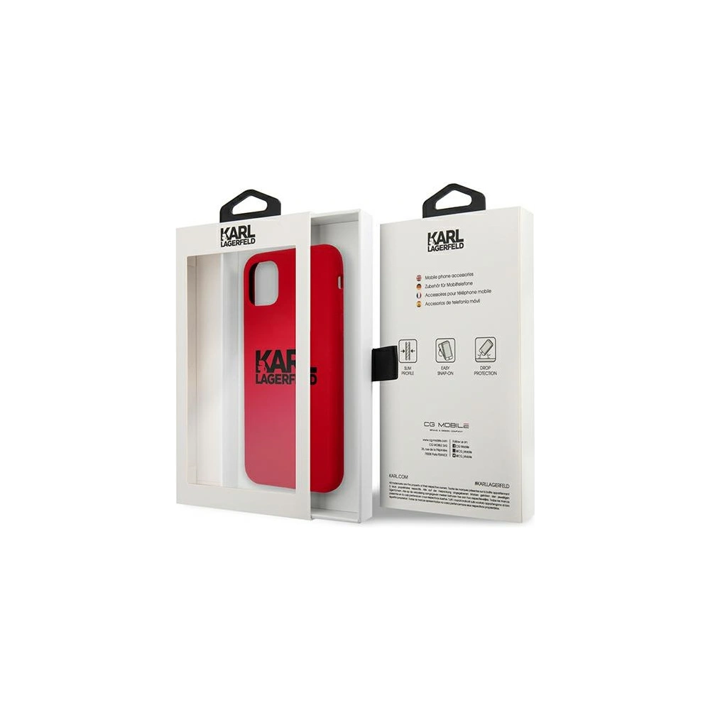 Hurtownia GSM - Etui Karl Lagerfeld KLHCN61SLKLRE Apple iPhone 11 Silicone Stack Logo czerwony/red - KLD519RED - {ean13} - Hurt