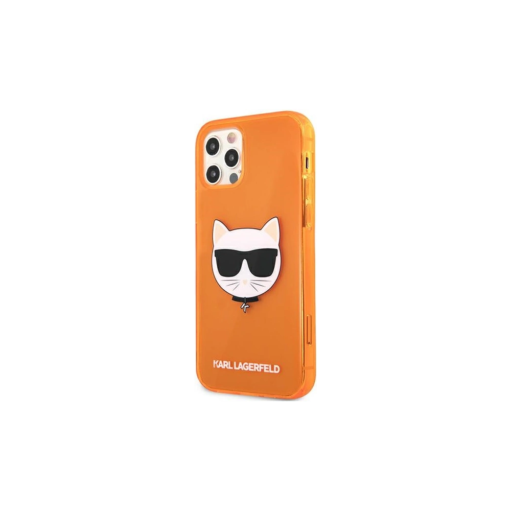 Hurtownia GSM - Etui Karl Lagerfeld KLHCP12LCHTRO Apple iPhone 12 Pro Max pomarańczowy/orange hardcase Glitter Choupette Fluo - KLD521ORG - {ean13} - Hurt