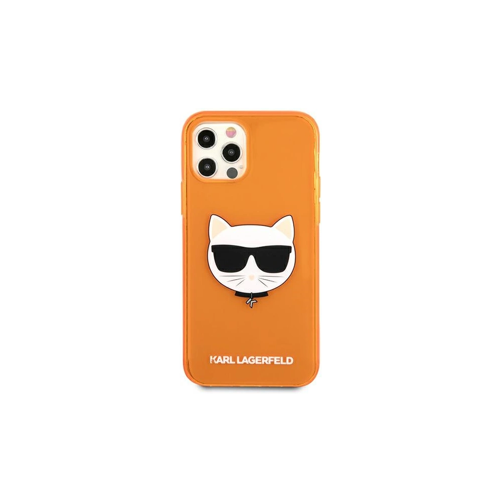 Hurtownia GSM - Etui Karl Lagerfeld KLHCP12LCHTRO Apple iPhone 12 Pro Max pomarańczowy/orange hardcase Glitter Choupette Fluo - KLD521ORG - {ean13} - Hurt