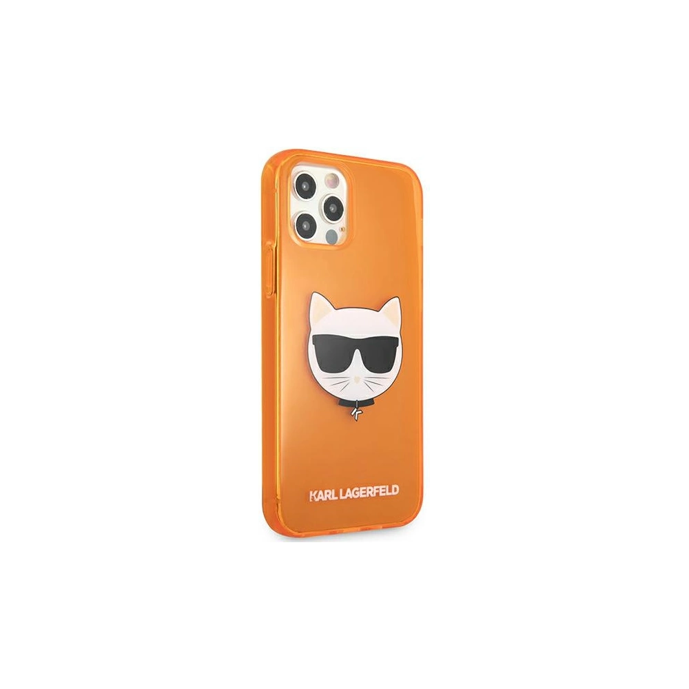 Hurtownia GSM - Etui Karl Lagerfeld KLHCP12LCHTRO Apple iPhone 12 Pro Max pomarańczowy/orange hardcase Glitter Choupette Fluo - KLD521ORG - {ean13} - Hurt