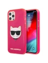 Etui Karl Lagerfeld KLHCP12LCHTRP Apple iPhone 12 Pro Max różowy/pink hardcase Glitter Choupette Fluo