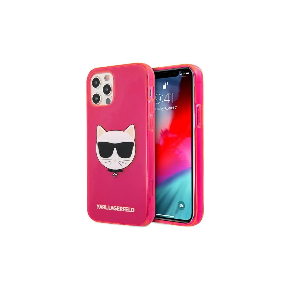 Hurtownia GSM - Etui Karl Lagerfeld KLHCP12LCHTRP Apple iPhone 12 Pro Max różowy/pink hardcase Glitter Choupette Fluo - KLD522PNK - {ean13} - Hurt