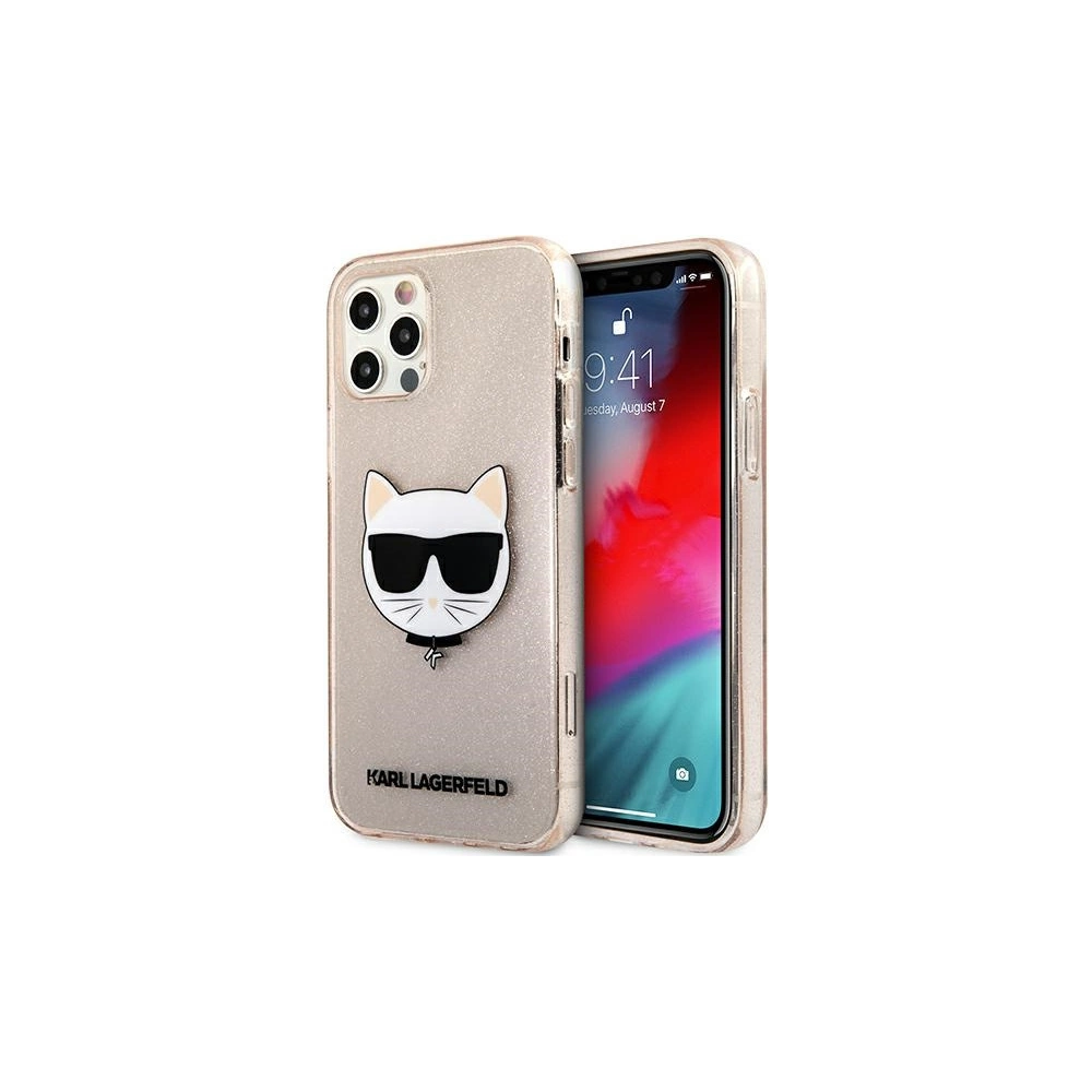 Wholesale Karl Lagerfeld KLHCP12LCHTUGLGO Apple iPhone 12 Pro Max gold hardcase Glitter Choupette - KLD523GLD - {ean13} - Hurt