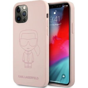 Etui Karl Lagerfeld KLHCP12LSILTTPI Apple iPhone 12 Pro Max Silicone Ikonik Outline różowy/pink