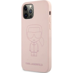 Etui Karl Lagerfeld KLHCP12LSILTTPI Apple iPhone 12 Pro Max Silicone Ikonik Outline różowy/pink
