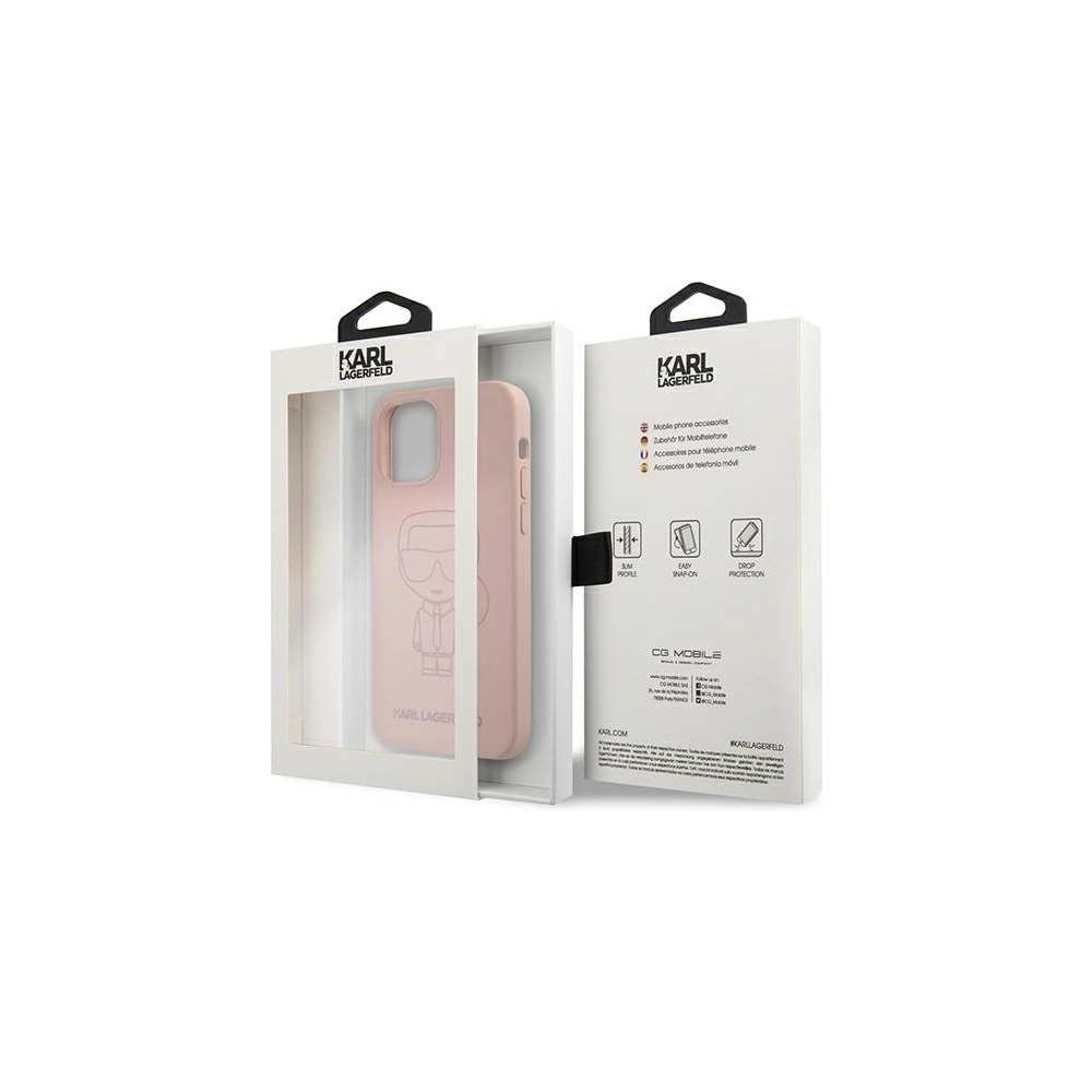 Hurtownia GSM - Etui Karl Lagerfeld KLHCP12LSILTTPI Apple iPhone 12 Pro Max Silicone Ikonik Outline różowy/pink - KLD526PNK - {ean13} - Hurt