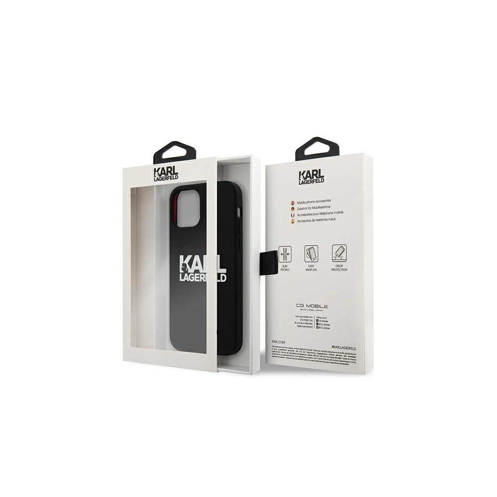 Wholesale Karl Lagerfeld KLHCP12LSLKLRBK Apple iPhone 12 Pro Max Silicone Stack Logo black - KLD527BLK - {ean13} - Hurt
