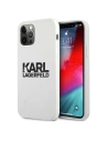 Etui Karl Lagerfeld KLHCP12LSLKLWH Apple iPhone 12 Pro Max Silicone Stack Logo bílý/white