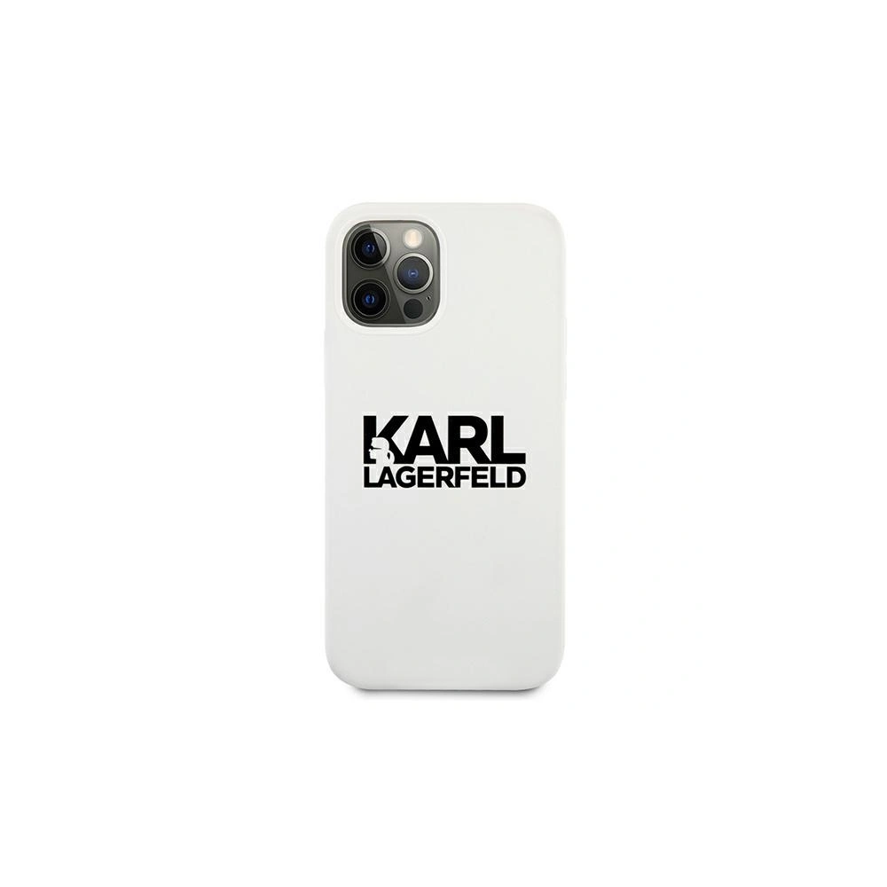 Hurtownia GSM - Etui Karl Lagerfeld KLHCP12LSLKLWH Apple iPhone 12 Pro Max Silicone Stack Logo bílý/white - KLD528WHT - {ean13} - Hurt