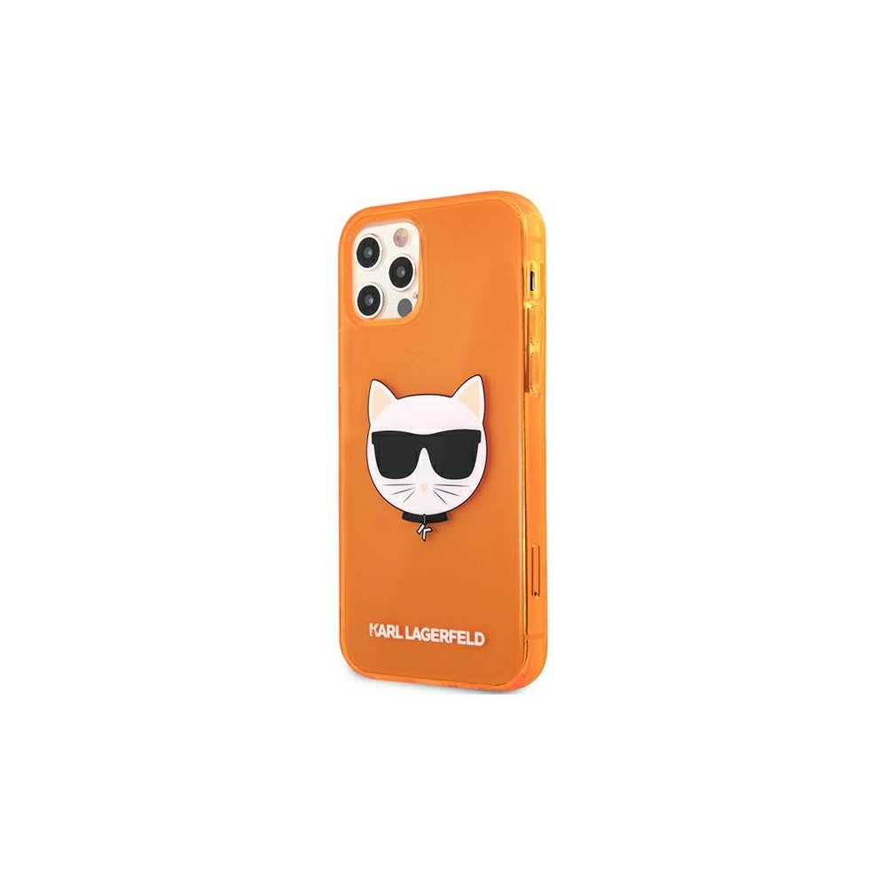 Hurtownia GSM - Etui Karl Lagerfeld KLHCP12MCHTRO Apple iPhone 12/12 Pro pomarańczowy/orange hardcase Glitter Choupette Fluo - KLD530ORG - {ean13} - Hurt