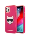 Karl Lagerfeld KLHCP12MCHTRP Apple iPhone 12/12 Pro pink hardcase Glitter Choupette Fluo