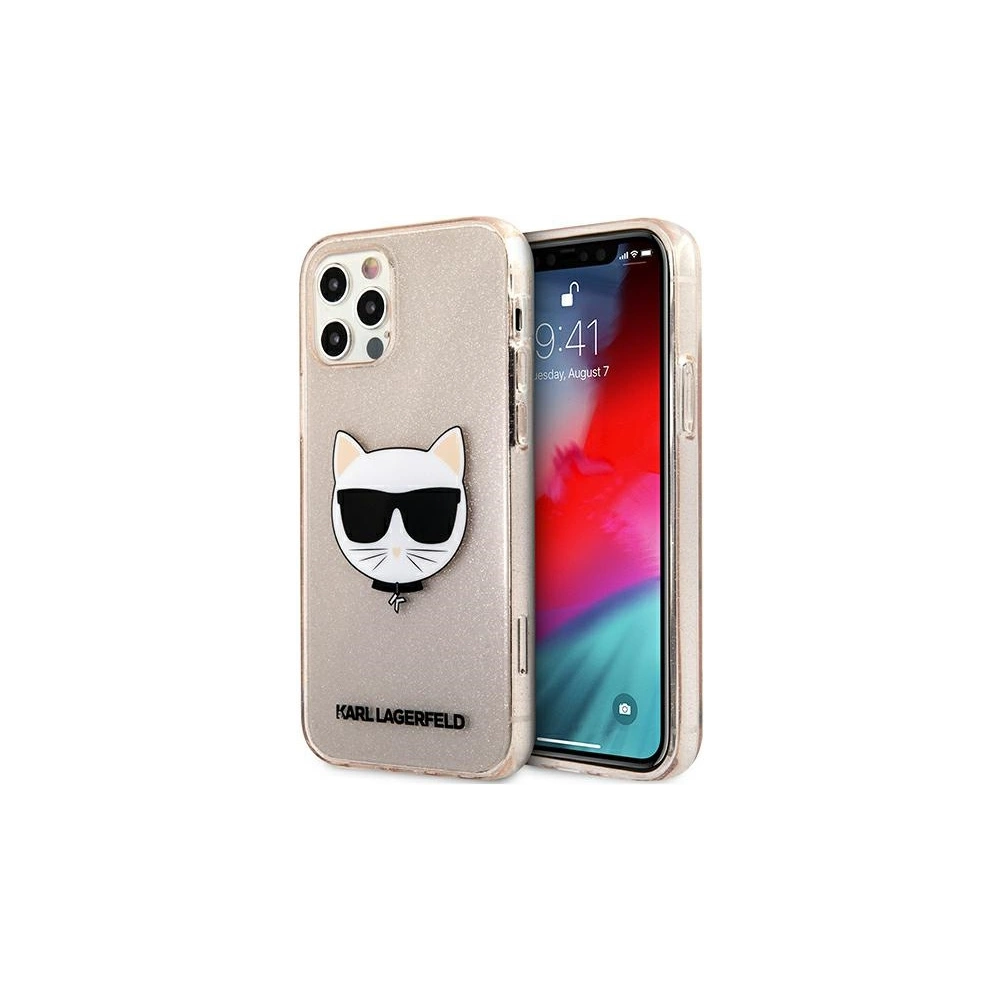 Hurtownia GSM - Etui Karl Lagerfeld KLHCP12MCHTUGLGO Apple iPhone 12/12 Pro złoty/gold hardcase Glitter Choupette - KLD532GLD - {ean13} - Hurt