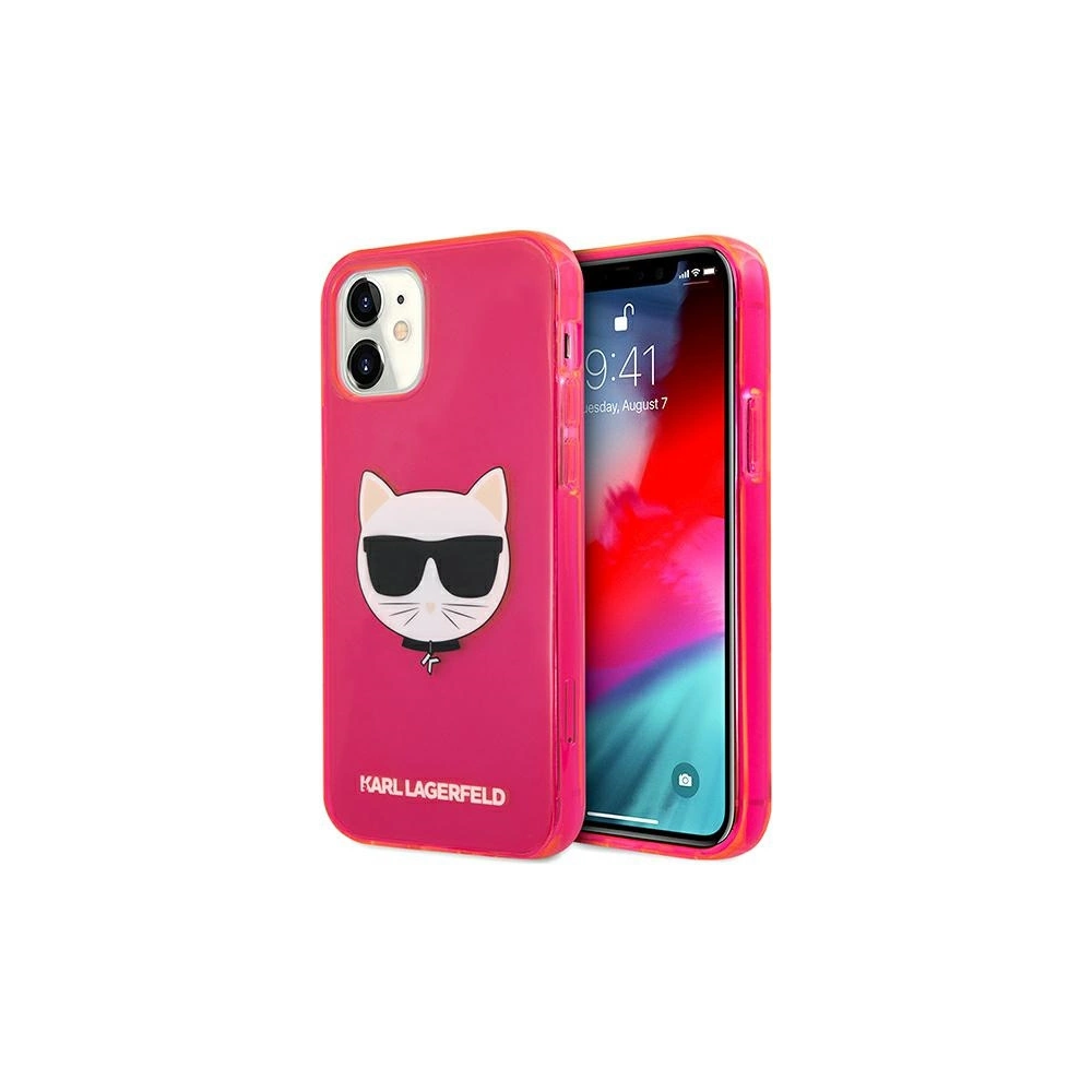 Hurtownia GSM - Etui Karl Lagerfeld KLHCP12SCHTRP Apple iPhone 12 mini różowy/pink hardcase Glitter Choupette Fluo - KLD536PNK - {ean13} - Hurt