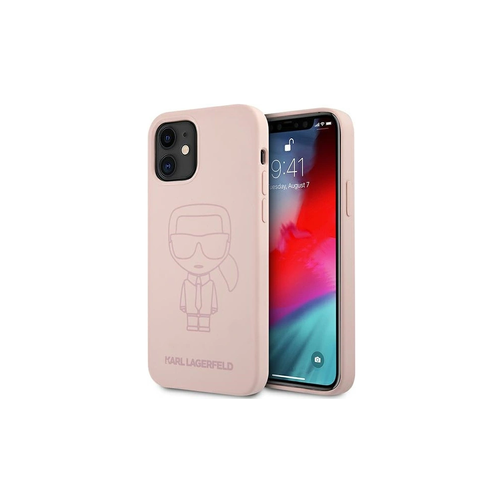 Hurtownia GSM - Etui Karl Lagerfeld KLHCP12SSILTTPI Apple iPhone 12 mini Silicone Ikonik Outline różowy/pink - KLD539PNK - {ean13} - Hurt