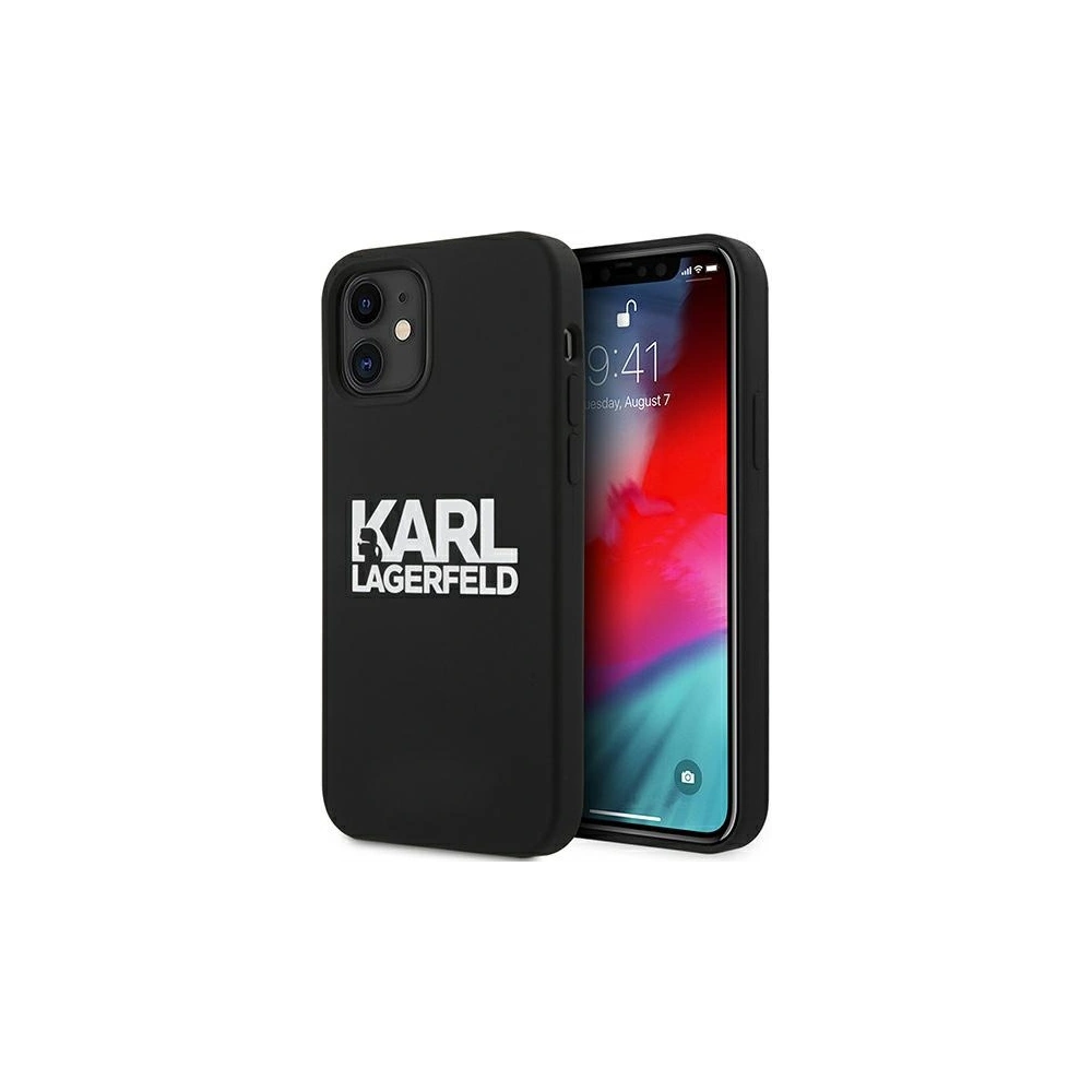 Hurtownia GSM - Etui Karl Lagerfeld KLHCP12SSLKLRBK Apple iPhone 12 mini Silicone Stack Logo černý/black - KLD541BLK - {ean13} - Hurt