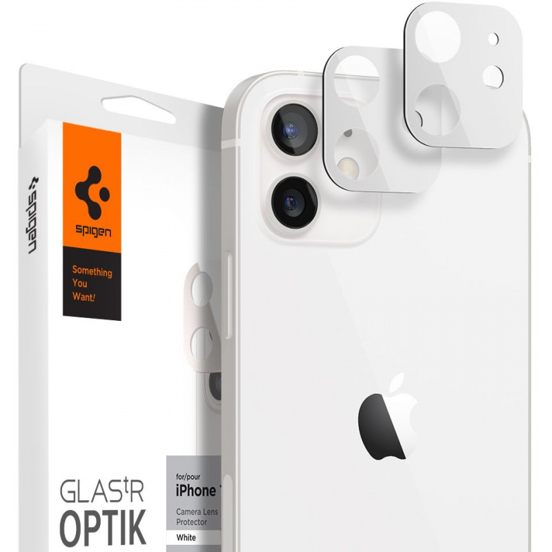 Spigen Distributor - 8809756642975 - SPN1634WHT - Spigen Optik Camera Lens Apple iPhone 12 White - B2B homescreen