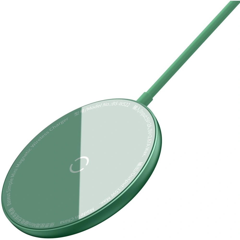 Wholesale Ładowarka indukcyjna z magnesem Baseus Simple Mini, MagSafe, 15W (green) - BSU2710GRN - {ean13} - Hurt