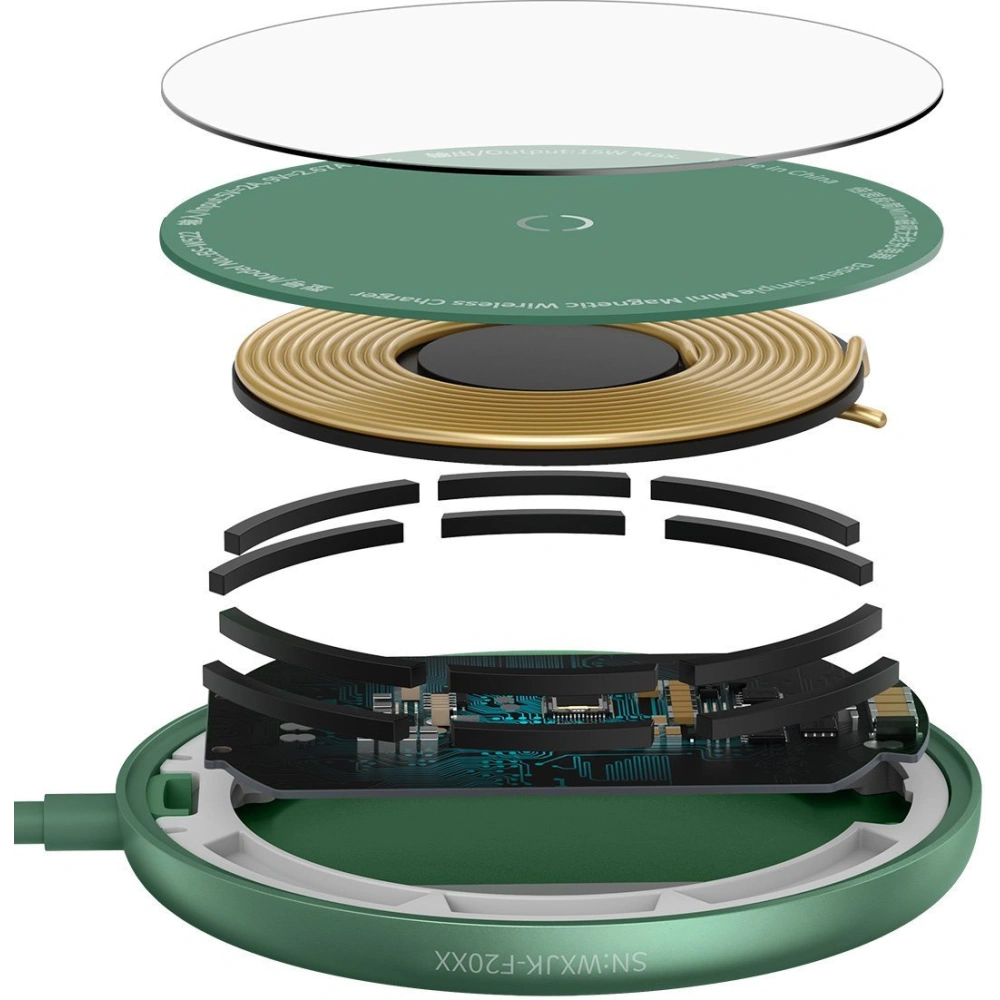 Wholesale Ładowarka indukcyjna z magnesem Baseus Simple Mini, MagSafe, 15W (green) - BSU2710GRN - {ean13} - Hurt