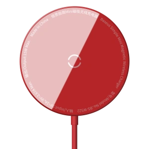 Wholesale Baseus Simple Mini Wireless Charger MagSafe, 15W (red) - BSU2711RED - {ean13} - Hurt