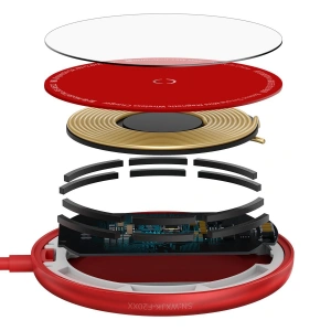 Wholesale Baseus Simple Mini Wireless Charger MagSafe, 15W (red) - BSU2711RED - {ean13} - Hurt