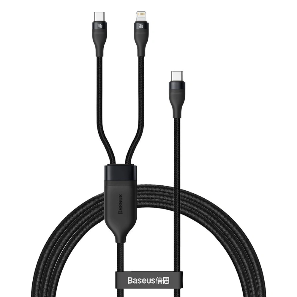Hurtownia GSM - Kabel USB-C Baseus Flash Series 2w1 USB-C / Lightning, 100W, 1.2m (černý) - BSU2713BLK - {ean13} - Hurt