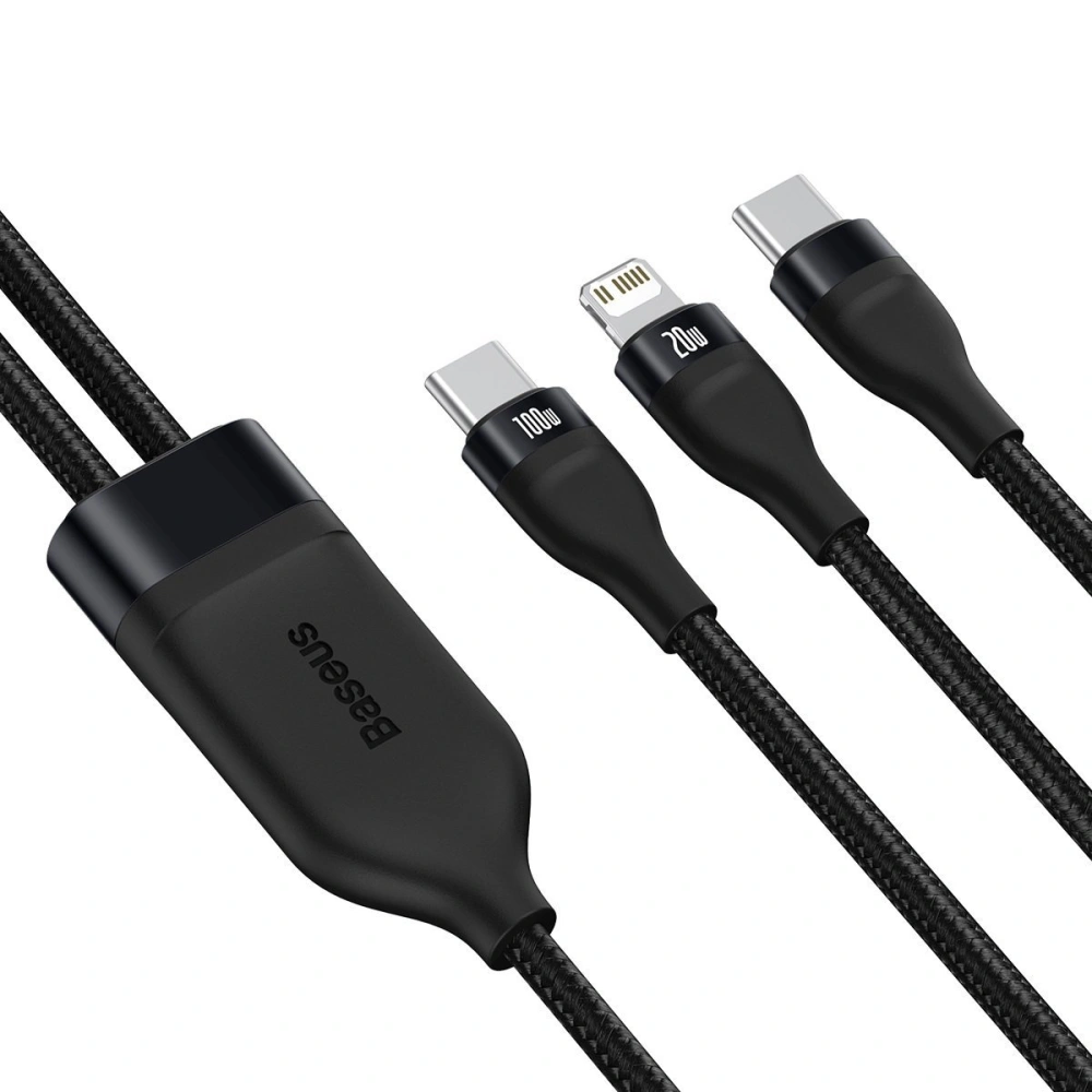 Hurtownia GSM - Kabel USB-C Baseus Flash Series 2w1 USB-C / Lightning, 100W, 1.2m (černý) - BSU2713BLK - {ean13} - Hurt