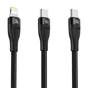 Hurtownia GSM - Kabel USB-C Baseus Flash Series 2w1 USB-C / Lightning, 100W, 1.2m (czarny) - BSU2713BLK - {ean13} - Hurt