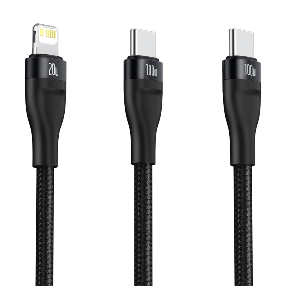 Hurtownia GSM - Kabel USB-C Baseus Flash Series 2w1 USB-C / Lightning, 100W, 1.2m (černý) - BSU2713BLK - {ean13} - Hurt