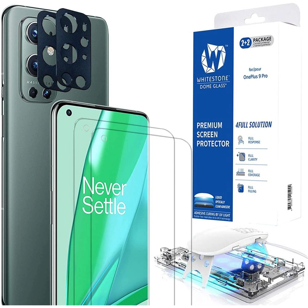 Hurtownia GSM - Zesílené sklo s UV lepidlem + kryt na objektiv Whitestone Dome Glass OnePlus 9 Pro [2+2 PACK] - WSD051 - {ean13} - Hurt
