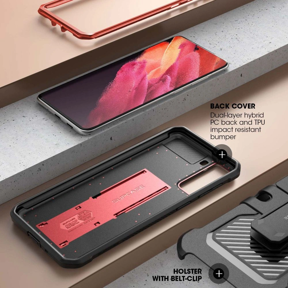 Hurtownia GSM - Etui Supcase Unicorn Beetle Pro Samsung Galaxy S21 Metalická červená - SPC166RED - {ean13} - Hurt