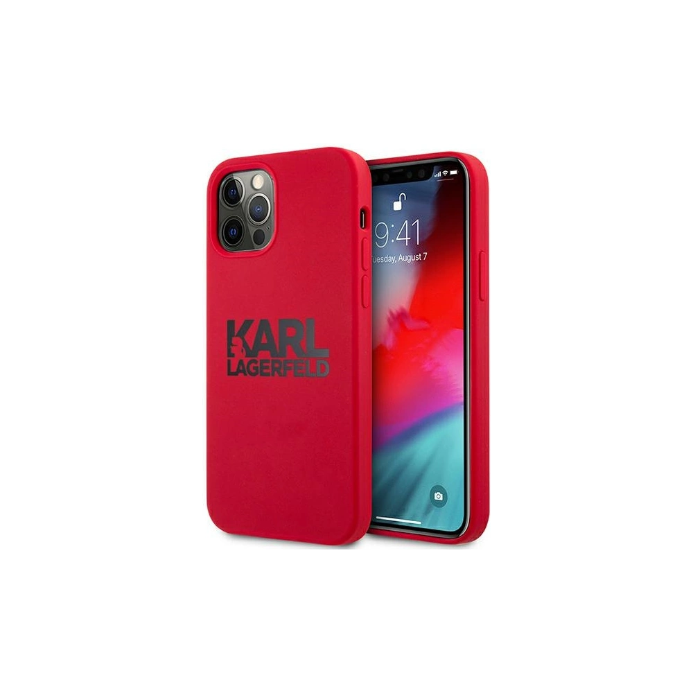 Hurtownia GSM - Etui Karl Lagerfeld KLHCP12LSLKLRE Apple iPhone 12 Pro Max Silicone Stack Logo červený/red - KLD544RED - {ean13} - Hurt