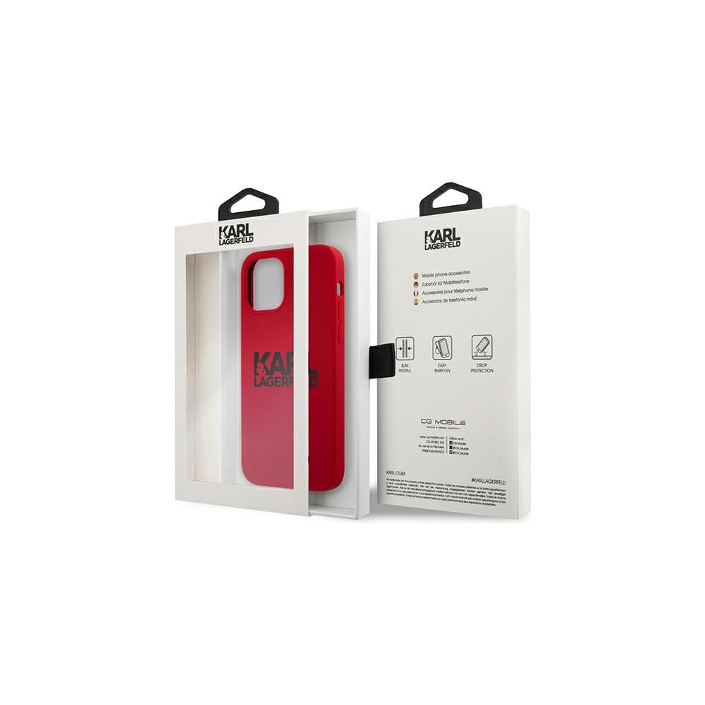 Hurtownia GSM - Etui Karl Lagerfeld KLHCP12LSLKLRE Apple iPhone 12 Pro Max Silicone Stack Logo czerwony/red - KLD544RED - {ean13} - Hurt